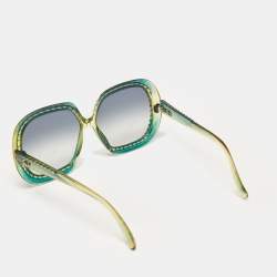 Pre Owned Dior Green/Golden Lady Dior Stud 086QT Sunglasses