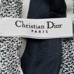 Dior Navy Blue Straw & Embroidered Canvas Mitzah D-Ocean Visor Cap