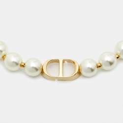 Dior CD  30 Montaigne Faux Pearl Gold Tone Bracelet