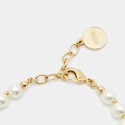 Dior CD  30 Montaigne Faux Pearl Gold Tone Bracelet