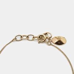 Pre Owned Dior Mise En Dior Faux Pearl Gold Tone Bracelet