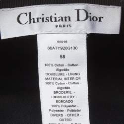 Pre Owned Dior Black Cotton Arty Mesh Veil Newsboy Cap Size 58