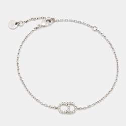 Dior CD Crystal Silver Tone Bracelet