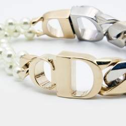Dior x Sacai Faux Pearl Two Tone Bracelet