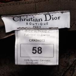 Dior Brown Leather Newsboy Cap
