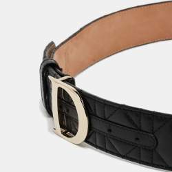 Dior Black Cannage Leather D Buckle Belt 90 CM