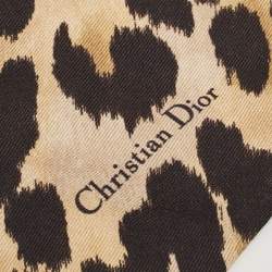 Dior Black/Gold Leopard Print Silk Mizza Mitzah Scarf
