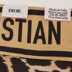 Dior Black/Gold Leopard Print Silk Mizza Mitzah Scarf