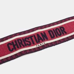 Dior Navy Blue/Pink Canvas and Leather Shoulder Bag Strap