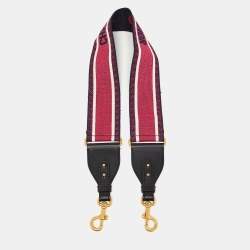 Dior Navy Blue/Pink Canvas and Leather Shoulder Bag Strap