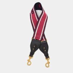 Dior Navy Blue/Pink Canvas and Leather Shoulder Bag Strap