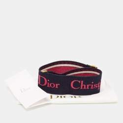 Dior Navy Blue/Pink Canvas and Leather Shoulder Bag Strap