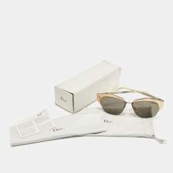 Pre Owned Dior Gold/Black I1206J Mirrored Sunglasses