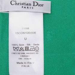 Dior Green Toile de Jouy Zodiac Silk Mitzah Scarf