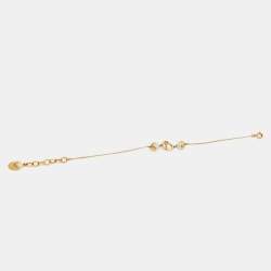 Pre Owned Dior Mise en Dior Faux Pearl Gold Tone Bracelet