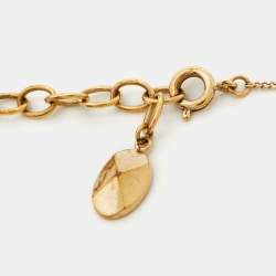 Pre Owned Dior Mise en Dior Faux Pearl Gold Tone Bracelet