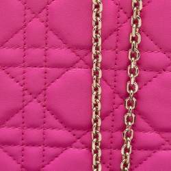 Dior Pink Cannage Leather Lady Dior Phone Chain Holder