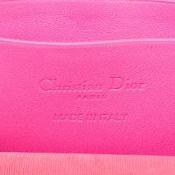Pre Owned Dior Pink Cannage Leather Lady Dior Phone Chain Holder