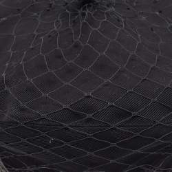 Pre Owned Christian Dior Black Cotton and Mesh Beret Size 58