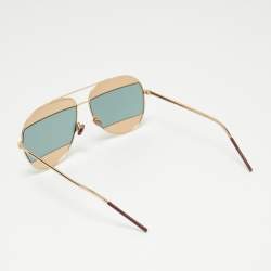 Pre Owned Dior Gold Mirrored Split 1 Aviator Sunglasses