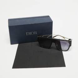 Pre Owned Dior Black/Gold 30Montaigne S3U Square Sunglasses