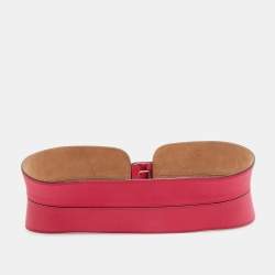 Pre Owned Dior Pink Leather Waist Belt M