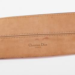 Pre Owned Dior Pink Leather Waist Belt M