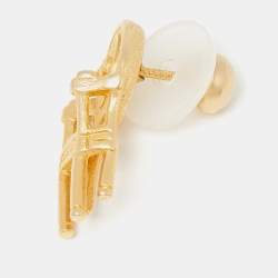 Pre Owned Christian Dior Vintage Gold Plated CD Chair Pin Brooch