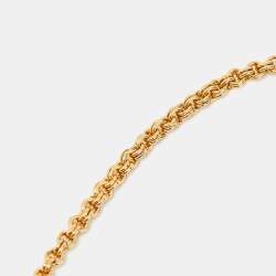 Christian Dior Vintage Gold Tone CD Rhinestone Chain Necklace