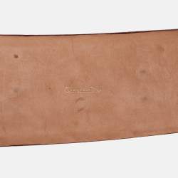 Pre Owned Dior Red Leather Embellished Wide Waist Belt 106CM