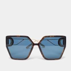 Pre Owned Dior Black/Gold 30 Montaigne BU Square Sunglasses