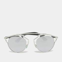 Pre Owned Dior Silver/Black Mirrored SoReal Aviator Sunglasses