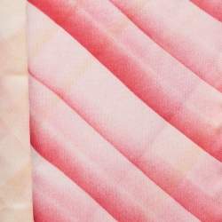 Christian Dior Pink/Yellow Diagonal Stripe Silk Square Scarf 