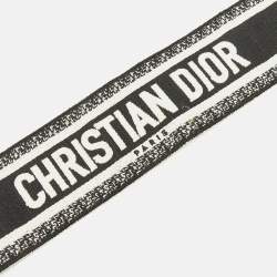 Pre Owned Dior Black Logo Embroidered Canvas Book Shoulder Bag Strap