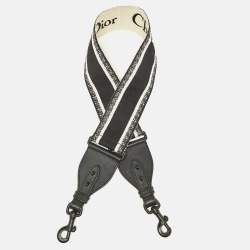 Pre Owned Dior Black Logo Embroidered Canvas Book Shoulder Bag Strap