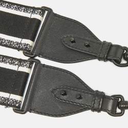 Pre Owned Dior Black Logo Embroidered Canvas Book Shoulder Bag Strap