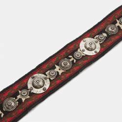 Dior Multicolor Embroidered Canvas and Leather Embellished Shoulder Bag Strap