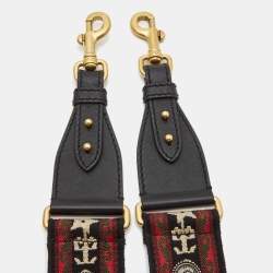 Dior Multicolor Embroidered Canvas and Leather Embellished Shoulder Bag Strap