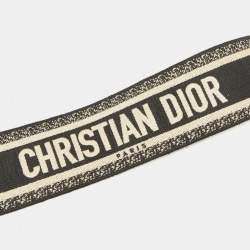 Pre Owned Dior Black Logo Embroidered Canvas Book Shoulder Bag Strap