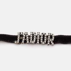 Pre Owned Dior J'adior Crystal Studded Black Velvet Choker Necklace