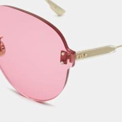 Pre Owned Dior Pink Tinted Dior Color Quake Aviator Sunglasses