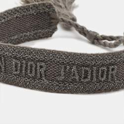 Dior J'Adior  Woven Fabric SIlver Thread Bracelet