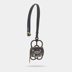 Dior Black/Navy Blue Oblique Canvas and Rubber 30 Montaigne Phone Cover with Airpods Pro Case