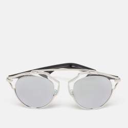Dior Silver/Black DiorSoReal Mirrored Round Sunglasses