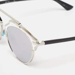 Dior Silver/Black DiorSoReal Mirrored Round Sunglasses