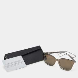 Pre Owned Dior Gunmetal Tone/Brown TGTEJ Diorama 1 Cat-Eye Sunglasses