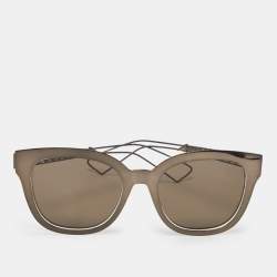Pre Owned Dior Gunmetal Tone/Brown TGTEJ Diorama 1 Cat-Eye Sunglasses