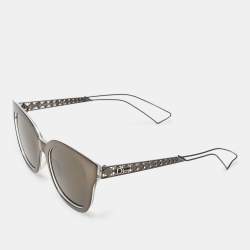 Pre Owned Dior Gunmetal Tone/Brown TGTEJ Diorama 1 Cat-Eye Sunglasses