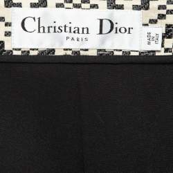 Christian Dior Cream/Black Pixel Pattern Cotton Blend Flared Jacket S