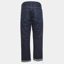 Christian Dior Navy Blue Raw Edge Denim Jeans M Waist 34"